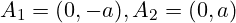 \[ A_1 = (0, -a), A_2 = (0, a) \]