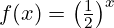 f(x) = \left(\frac{1}{2}\right)^x