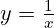 y = \frac{1}{x}