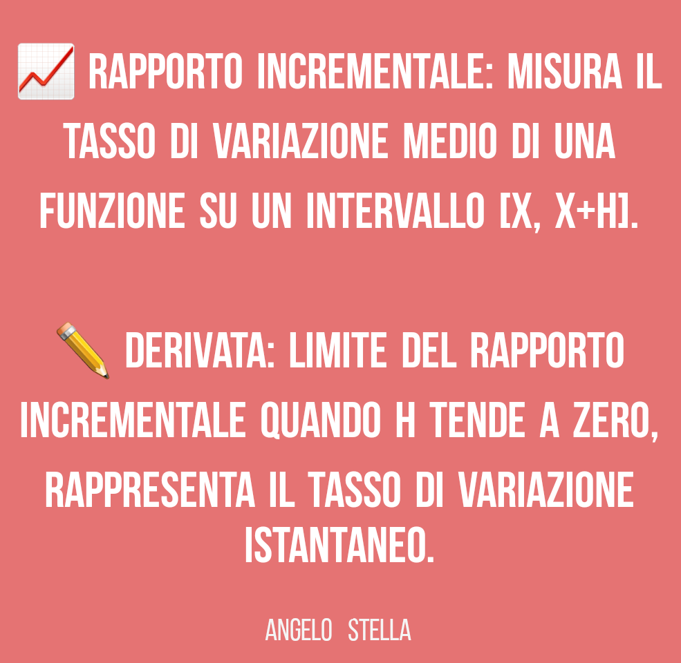 Differenza tra rapporto incrementale e derivata